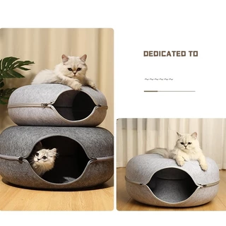 🐱 บ้านแมวโดนัท 4สี อุโมงค์โดนัท บ้านแมว ที่นอนแมวถูกๆ ที่นอนสัตว์เลี้ยงให้ความอบอุ่น ถอดประกอบใช้งานได้เลย