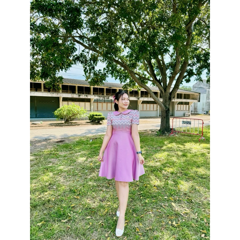 ชุดผ้าไทยทออัดกาวสวยมากL36/30/ยาว39