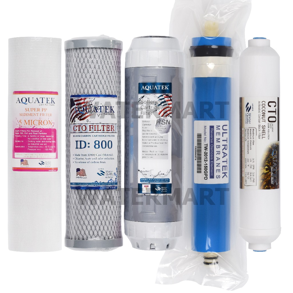 AQUATEK SILVER ชุดไส้กรองน้ำ RO 150 GPD Standard Set ขนาด 10 นิ้ว