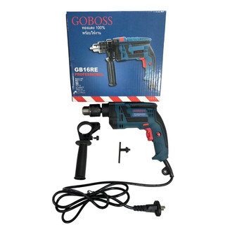 GOBOSS สว่านไฟฟ้า 5 หุนเจาะ กระแทก 16 มม. 1,050 วัตต์ ทุ่น + คลอย์ทองแดงแท้ รุ่นRE-16