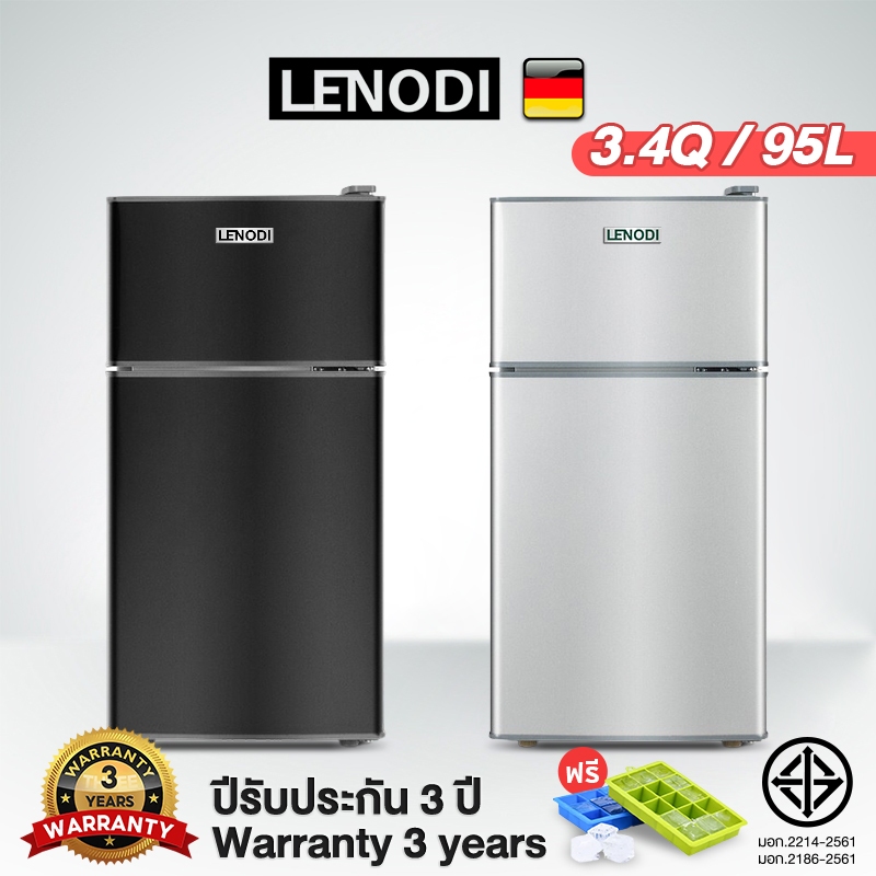 LENODI ตู้เย็นเล็ก 3.4Q คิว รุ่น 138B ตู้เย็นขนาดเล็ก ตู้เย็นมินิ ตู้เย็น 2 ประตู ความจุ 95 ลิตร แบบ 2 ประตู