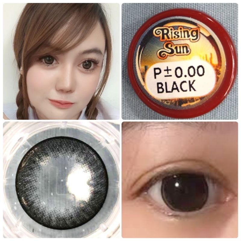 คอนแทคเลนส์ รุ่น Rising Sun / Risingsun สีดำ/Black มีสายตา (0.00)-(-7.00) เปลี่ยนแทนทุกเดือน