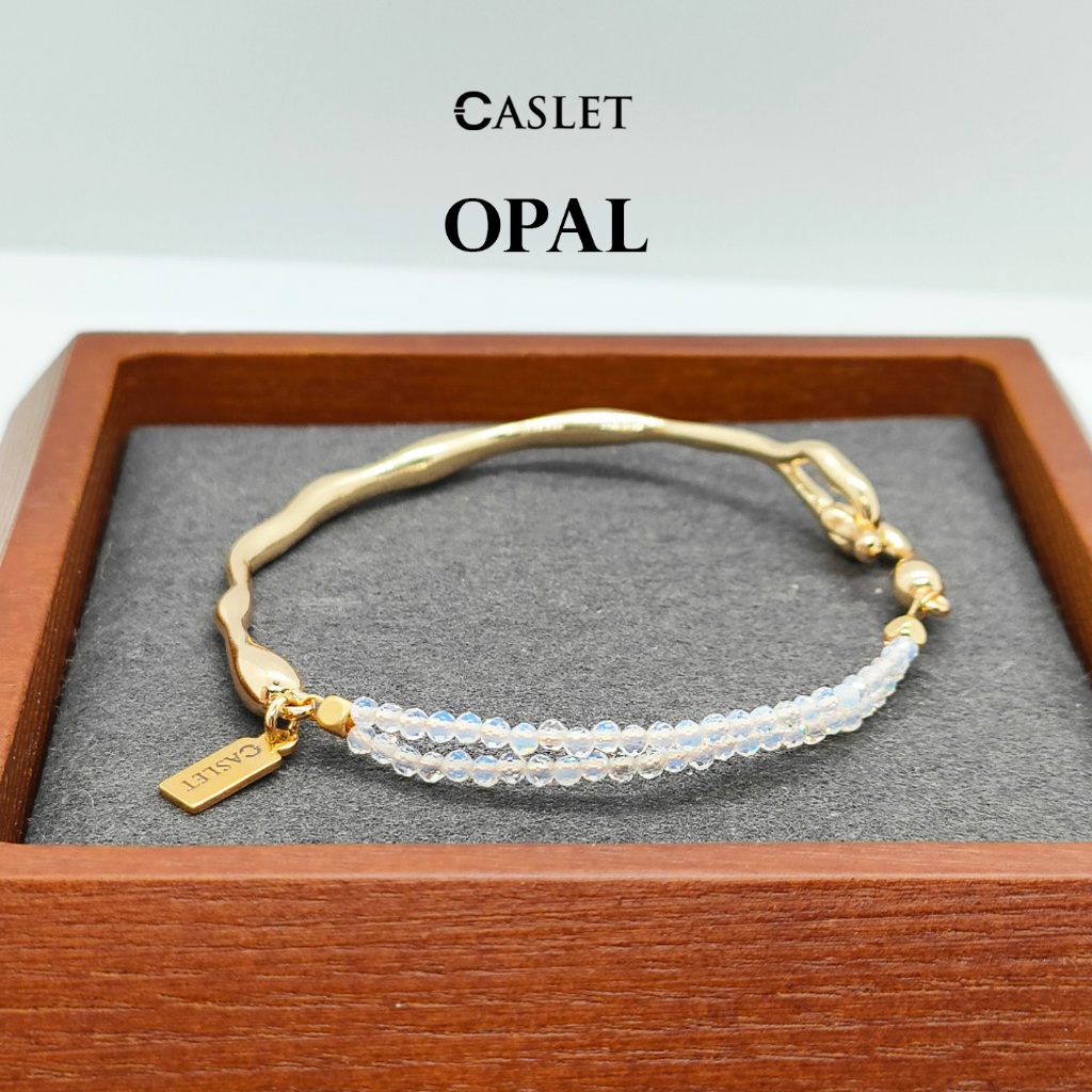 CASLET กำไลข้อมือหินแท้ โอปอล - Opal เสริมความรัก นำความสุข