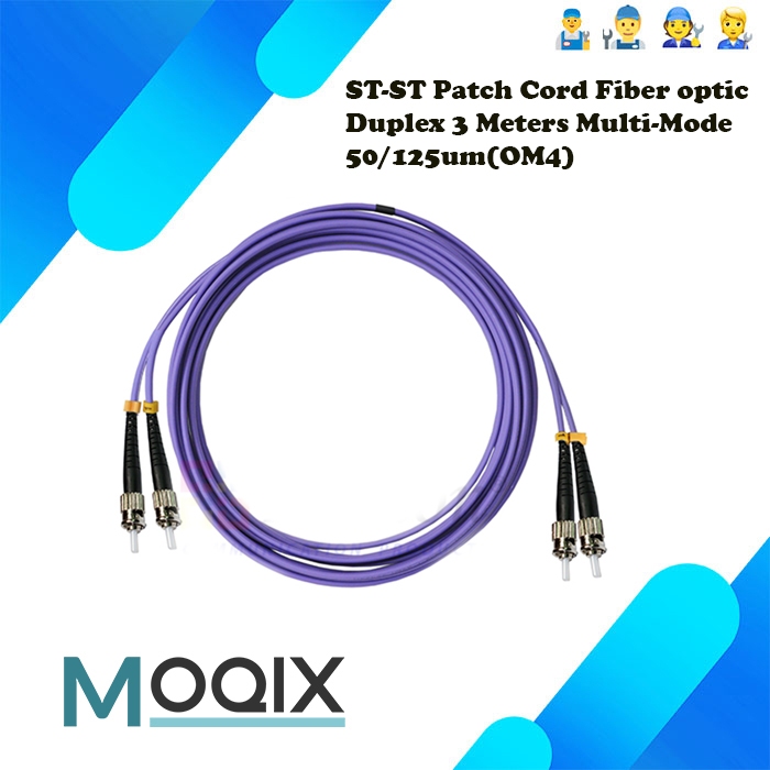 สายไฟเบอร์ออฟติกสำเร็จรูป ST-LC Patch cord Fiber Multi-mode 50/125um(OM4),Duplex OD:3.0mm 3M สีม่่วง