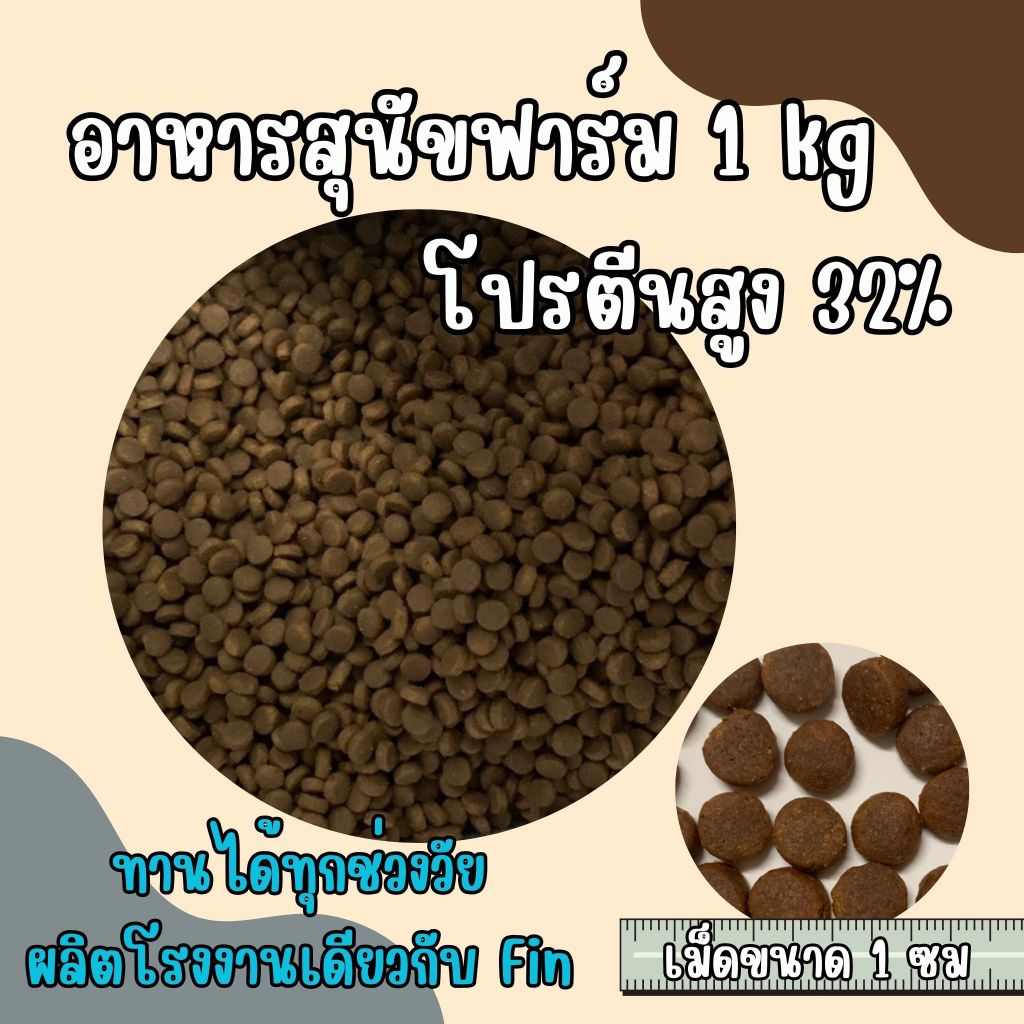 โรงงานเดียวกับ fin อาหารสุนัขฟาร์ม อาหารสุนัขเกรดพรีเมี่ยม ขนาด 1 kg บรรจุถุงใส
