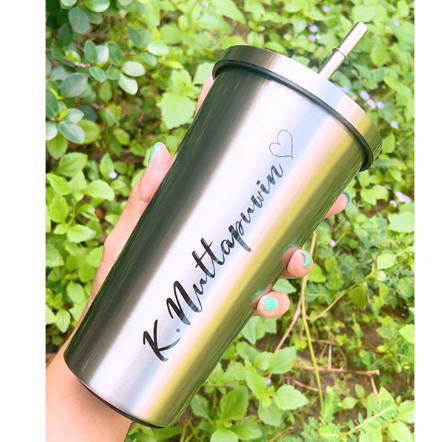 แก้วเก็บความเย็นสกรีนชื่อ โลโก้ ข้อความ Minimal ฟรี  ขนาด 500ml - รูปที่ 2