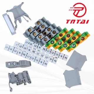 UK-6N Terminal block kit เทอมินอลบล็อก 0.2-6.0 qs.mm สีเทา พร้อมอุปกรณ์ประกอบ (ชุด 3P+N-PE, ชุด 3P+PE, ชุด 3P+N, ชุด 3P)