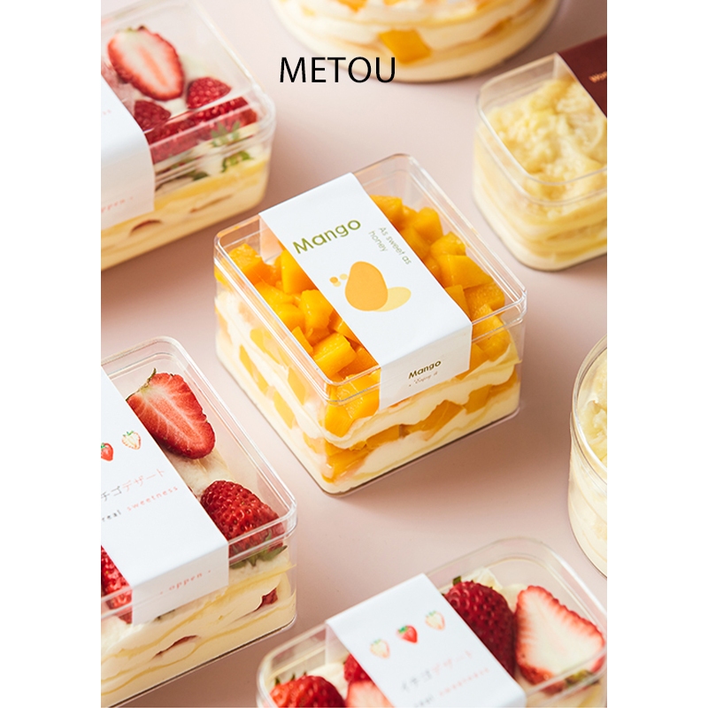 PS Square กล่องพลาสติกใส Baking Mousse Cake Box