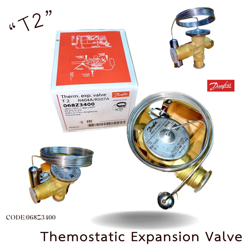 Danfoss Themostatic expansion valve T2,TE2 Code:068Z3400,068Z3403