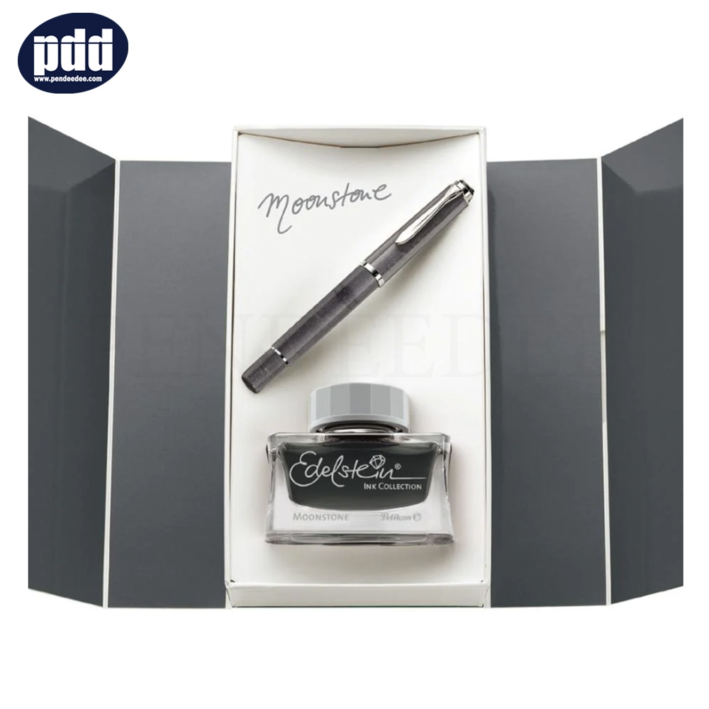 Pelikan ปากกาหมึกซึม พีลีแกน เอ็ม205 - Pelikan Fountain Pen Gift Box Set Special Edition Classic M205 Moonstone with Ink