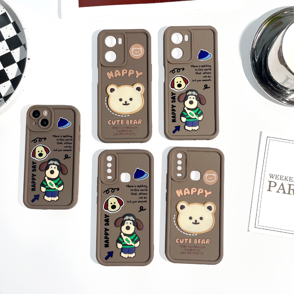 case เคสนิ่ม เคสสกรีนลายการ์ตูนขอบนูน i11/12/13/14 OPPO A54 A53 A57 A58 A15 A18 A79 RENO VIVO Y12 Y2