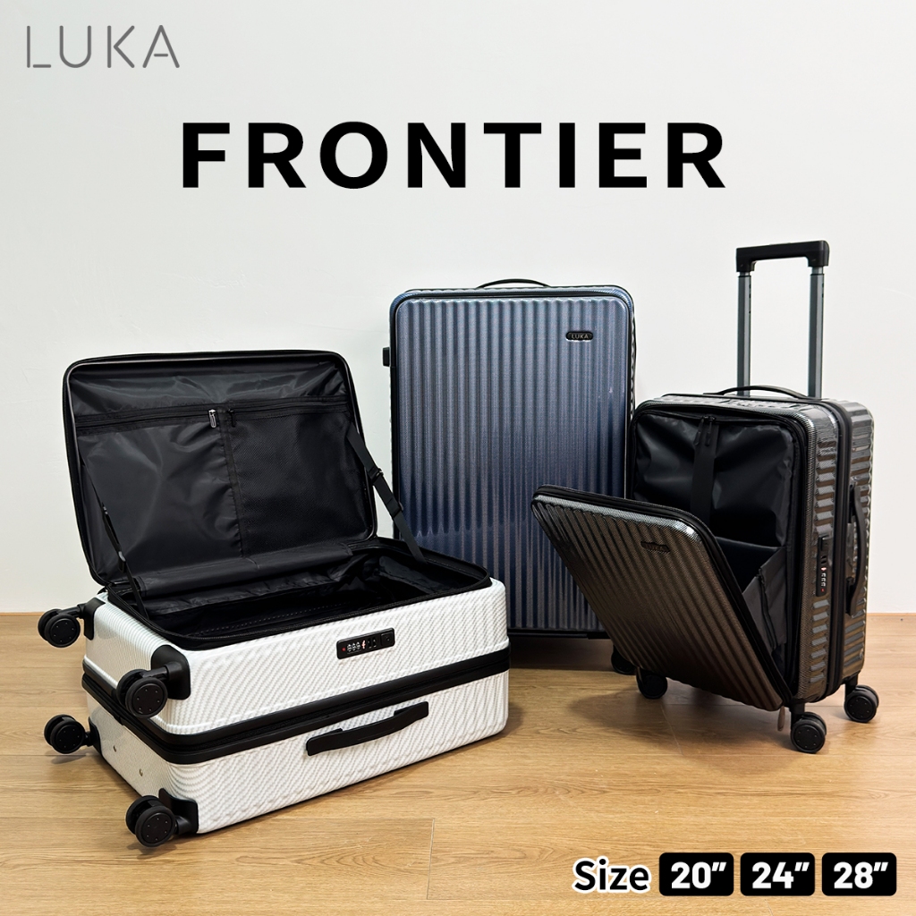 LUKA กระเป๋าเดินทาง (กระเป๋าเปิดหน้า) กระเป๋าเดินทาง ขนาด 20 24 28 นิ้ว เฟรมซิป ฝาเปิดหน้า ซิปขยายข้