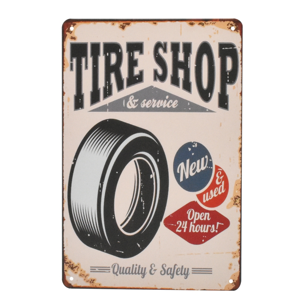 New Item ป้ายตกแต่ง ป้ายแต่งร้าน แต่งคาเฟ่ แต่งห้อง แต่งอู่ TIRE SHOP (Signboard Tire Shop)