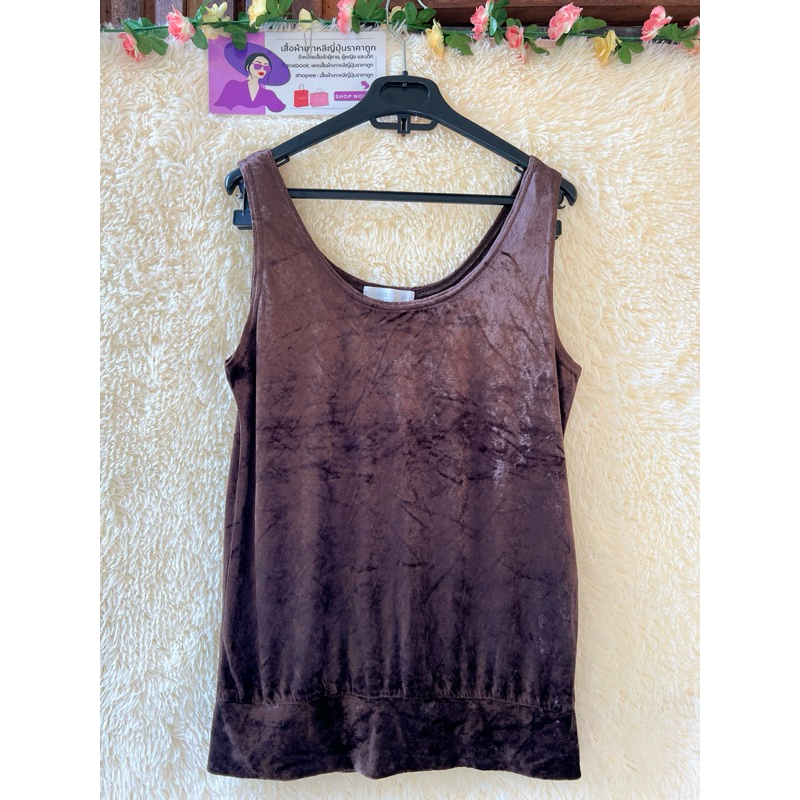 Cinema club size m เสื้อกล้ามสีน้ำตาล