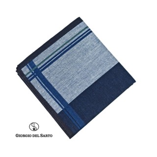 GIORGIO DEL SARTO Handkerchief Blue ผ้าเช็ดหน้า 100% Cotton