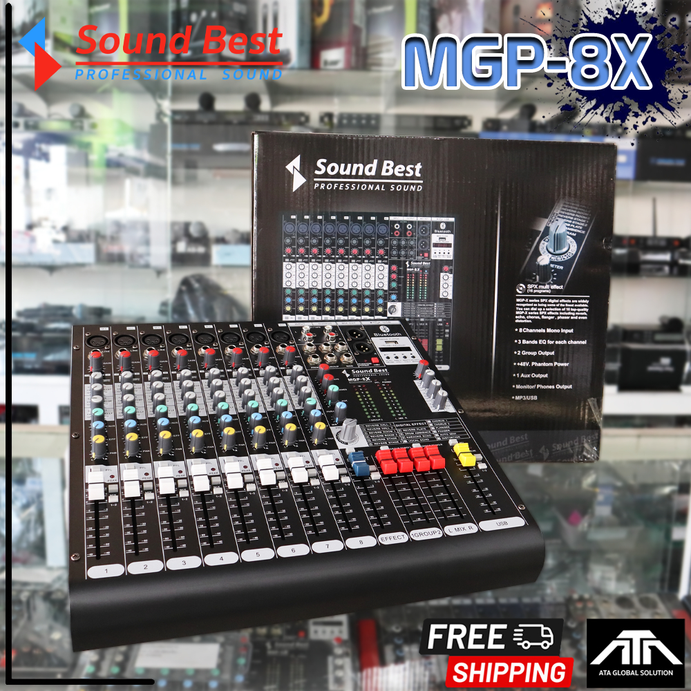 SoundBest MGP-8X MIXER มิก มิกเซอร์ ซาวเบส เอ็มจีพี 8 ออดิโออินเตอร์เฟส อุปกรณ์ปรับแต่งเสียง SoundBe