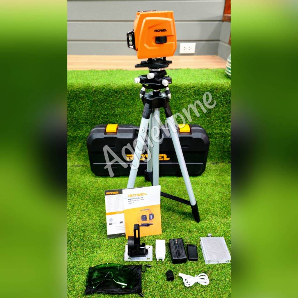 ROWEL เครื่องวัดระดับเลเซอร์ รุ่น RW-GS12 12เส้น (แสงสีเขียว) ระยะลำแสงเลเซอร์ 52เมตร  เลเซอร์วัดระย