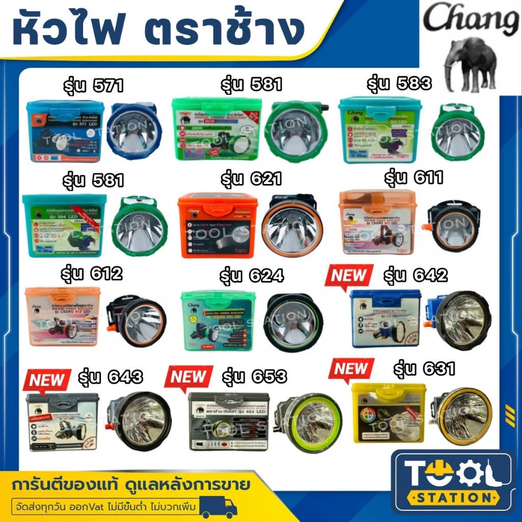 ไฟฉายคาดหัวตราช้าง แสงขาว/แสงเหลือง