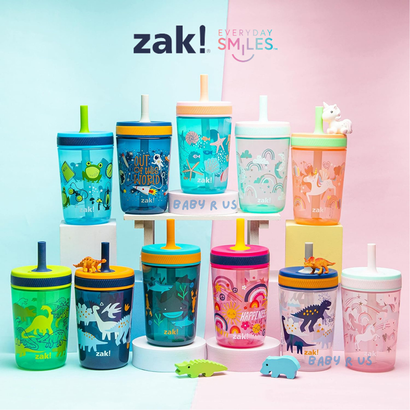 พร้อมส่ง Zak Tumbler แก้วน้ำ หลอดนุ่ม  เด็ก นำเข้าจากอเมริกาแท้ ขนาด 15oz เทไม่หก contigo กระติกน้ำ  kids cup soft straw