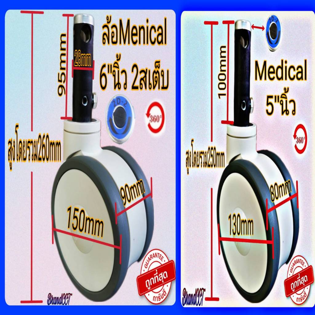 ล้อเตียงโรงพยาบาล Medical 5นิ้ว 6นิ้ว