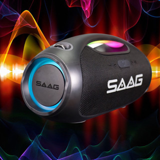 (ES244A) SPEAKER BLUETOOTH RGB (ลำโพงบลูทูธ) SAAG STORM กันน…