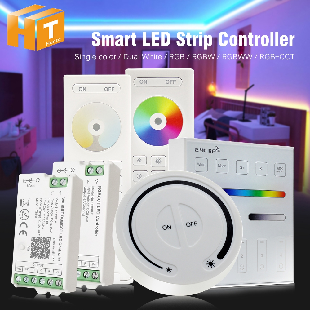 2.4G WIFI Strip Light controller รีโมทไฟเส้น TUYA APP CCT+RGB รีโมทคอนโทรล WIFI กล่องควบคุมไฟLEDเส้น  พร้อมรีโมท จับเวลา