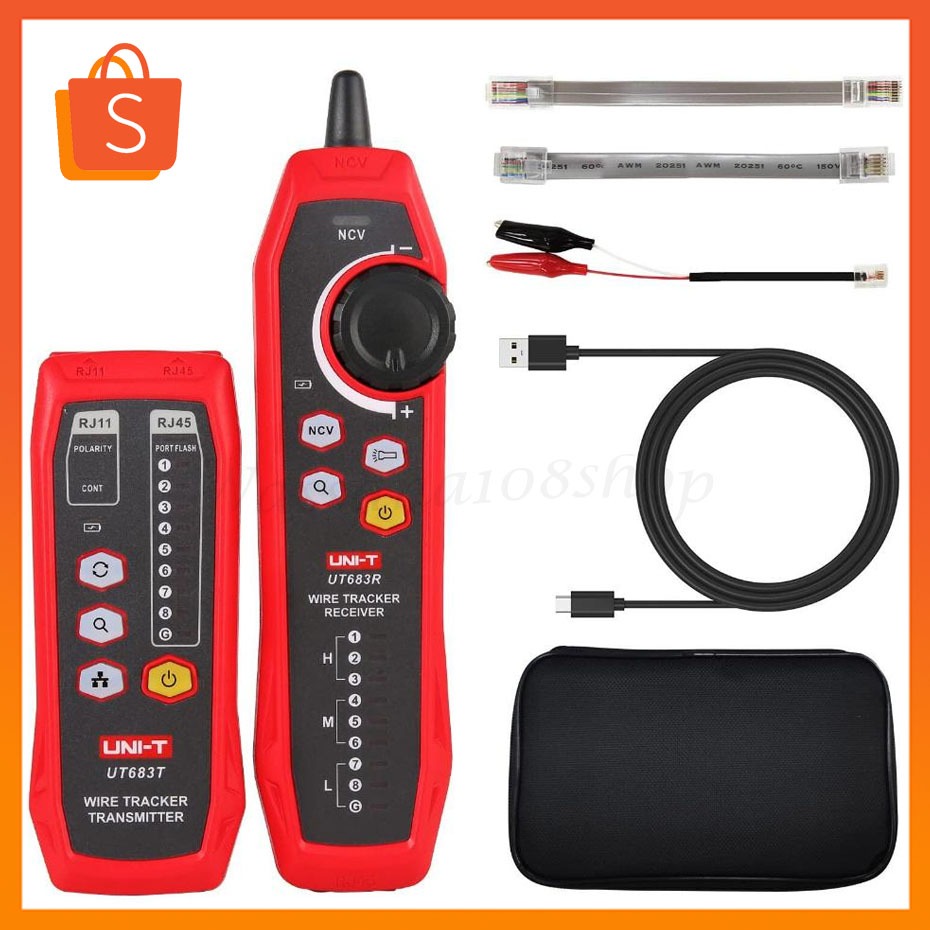 UNI-T UT683KIT Cable Tracer Wire Tracker for RJ11 and RJ45 Cables Tester, Telephone Line Finder Cabl