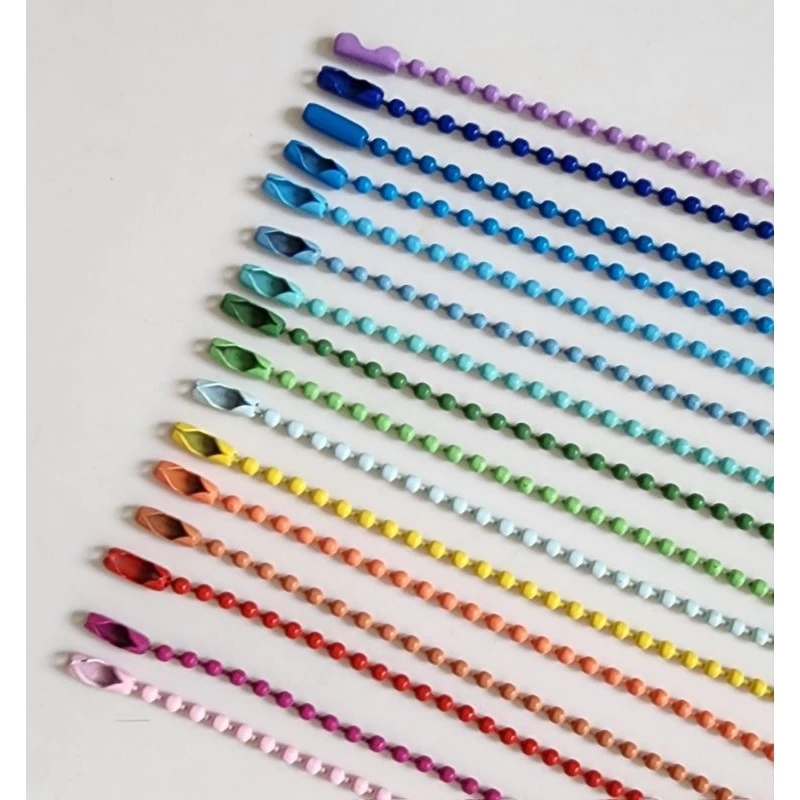 24สี > โซ่ไข่ปลา ความยาว 10 ,12 cm.แพค 5เส้น