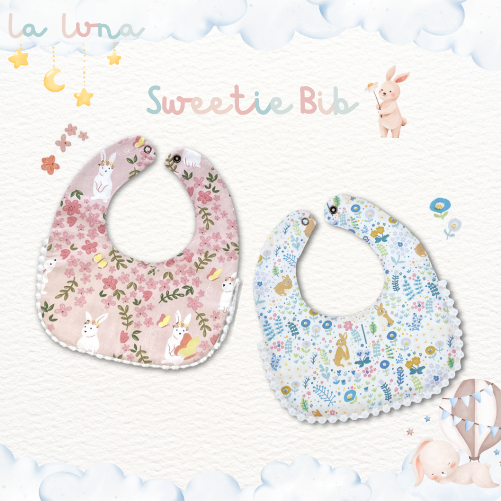 La Luna ผ้ากันเปื้อนเด็ก ผ้าซับน้ำลาย Organic Cotton 100% เนื้อผ้านุ่มพิเศษ สวมใส่สบาย (Baby Bib)
