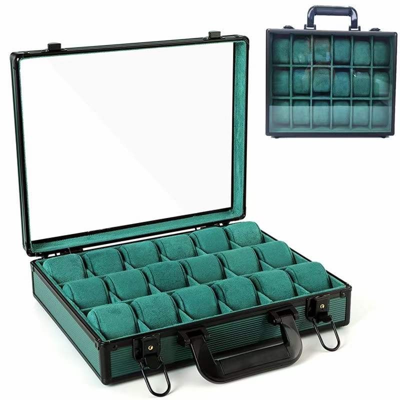 กล่องนาฬิกา 18 เรือน（กรอบอลูมิเนียม） กล่องใส่นาฬิกา กล่องของขวัญ Watch Box