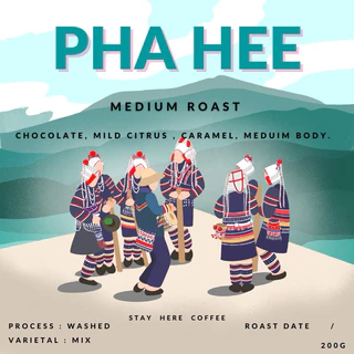 เมล็ดกาแฟคั่วอ่อน,กลาง,เข้ม บ้านผาฮี้ (PHA HEE)