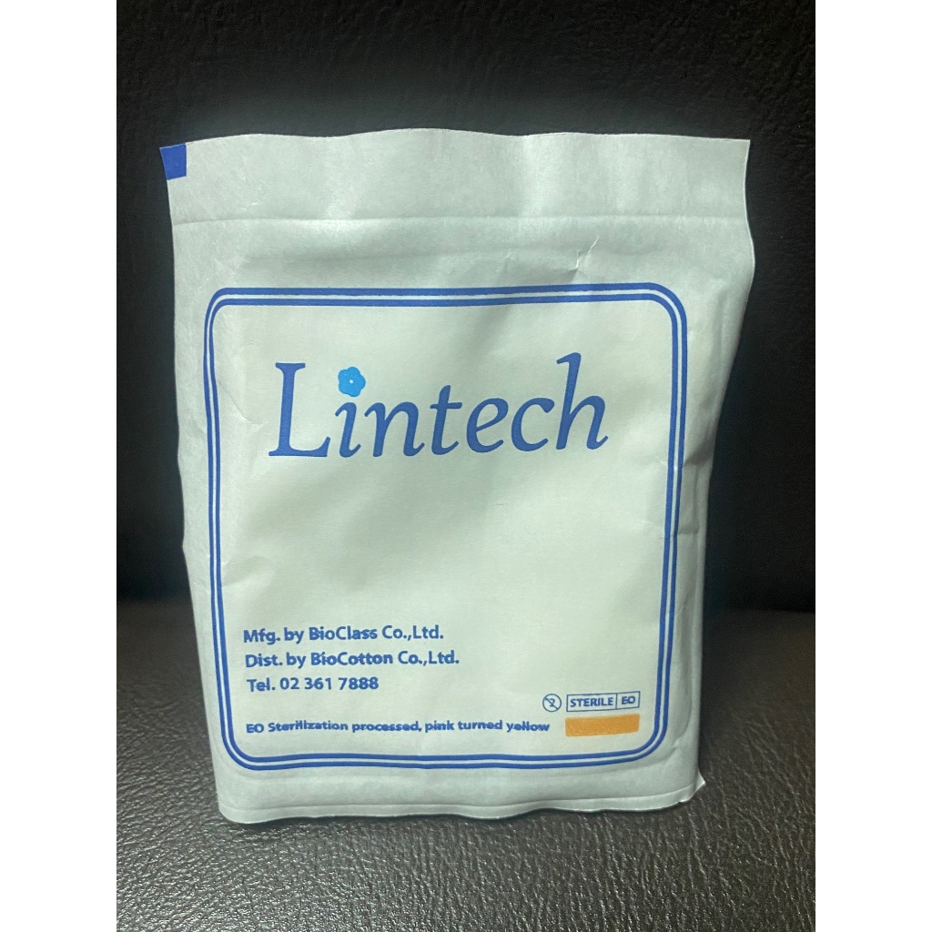 ผ้าก๊อซพับสเตอร์ไรด์ Lintech Gauze Swab ขนาด 3x3 นิ้ว 12 Ply Fold Edge ผ้าก๊อซพับปลอดเชื้อ จำนวน 1 ซ