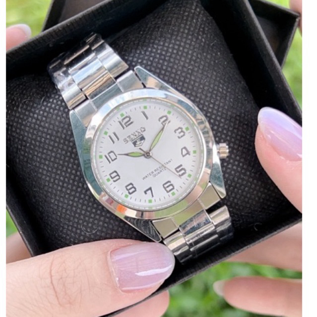 นาฬิกา Senkq หน้าปัดตัวเลขเต็ม เข็มมีพรายน้ำ หน้าปัด38mm สายสแตนดลส - รูปที่ 3