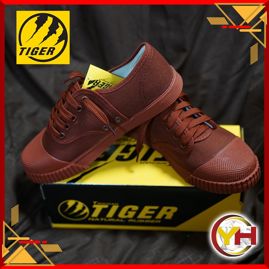 รองเท้าผ้าใบ Tiger 205 พื้นสีเขียว รองเท้านักเรียน สีน้ำตาล/ขาว/ดำ แบรนด์ Chappy พร้อมส่งของแท้ 100% - รูปที่ 2