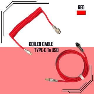 สายเคเบิลคีย์บอร์ด Custom Coiled Aviator Cable USB Type-C 4PIN 1.68เมตร สายแต่งคีย์บอร์ด