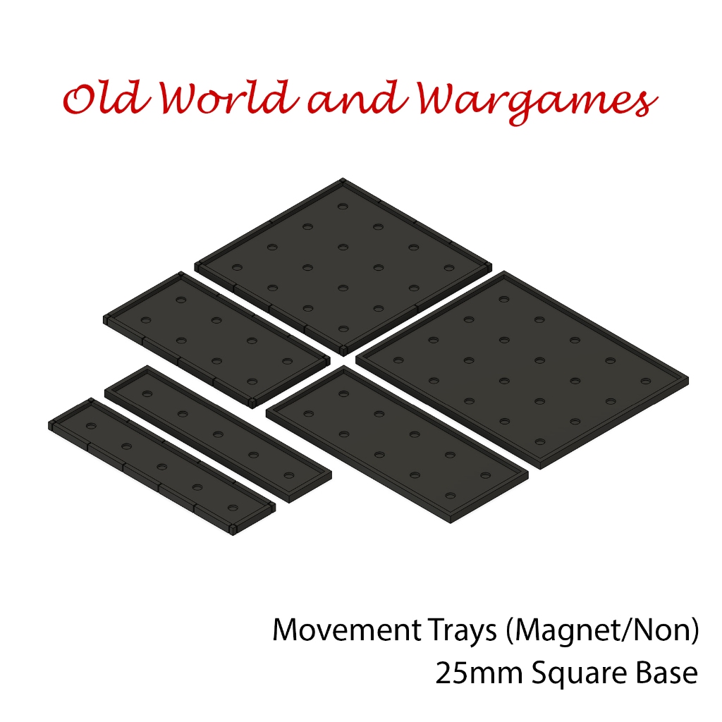 Movement Tray 25-30mm สำหรับเล่นเกม Wargame / Warhammer / Old World