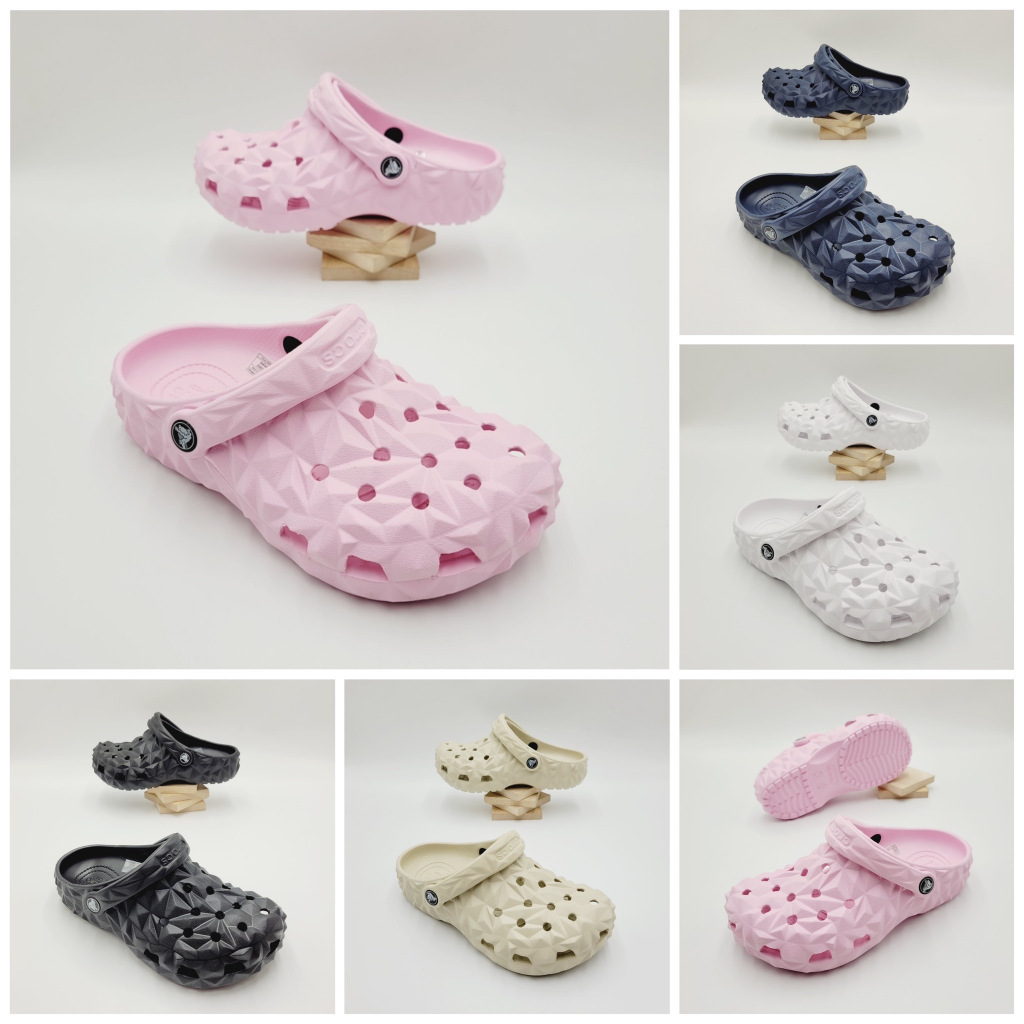 รองเท้าลำลองแฟชั่น สไตล์ Crocs Classic Lined Geometric Clog