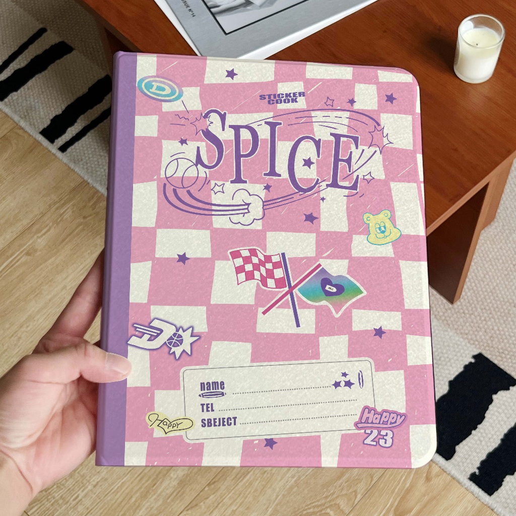 24 ชั่วโมงเคสป้องกัน iPad สมุดบันทึกสีชมพูGen12/11 Air8 รูปที่ 3