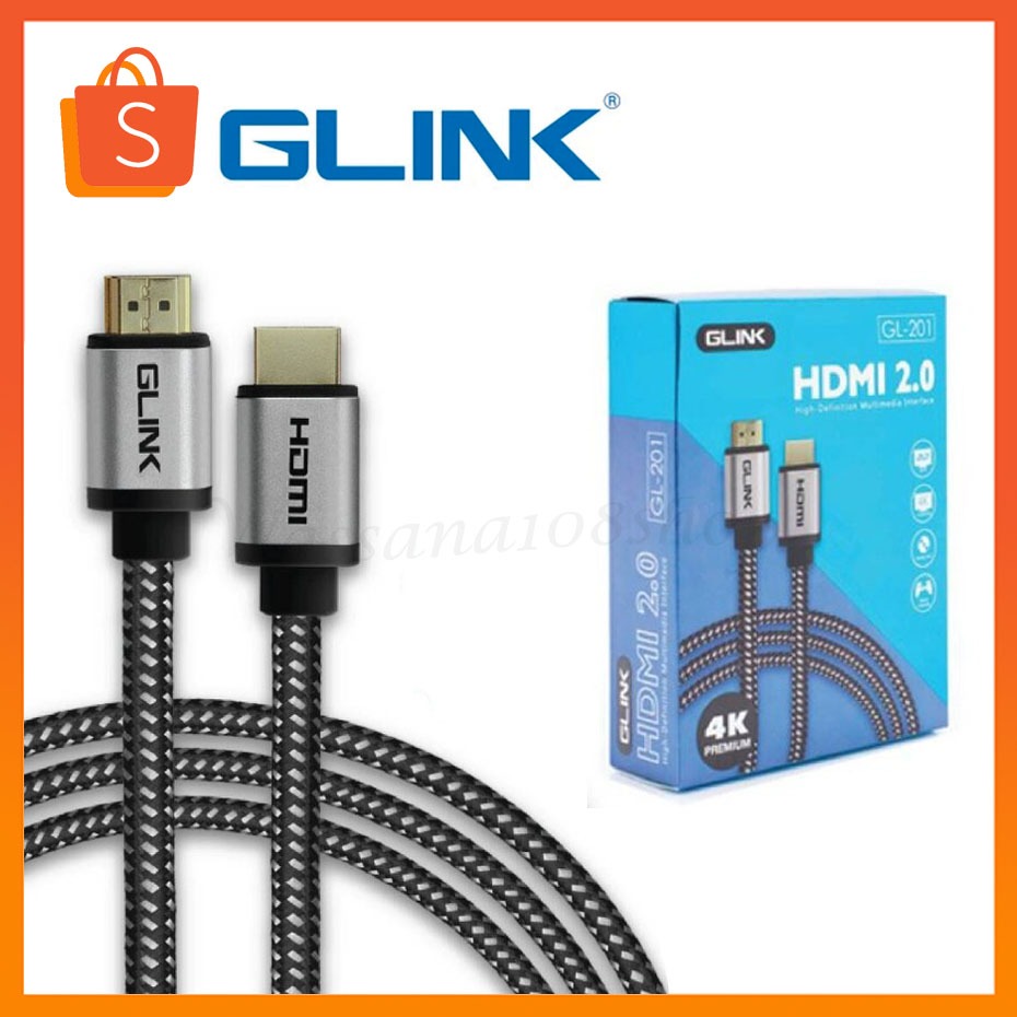 สาย HDMI 4K GLINK 2.0 (GL201) ยาว1.8M | 3M | 5M  Ultra HD Resolution GL-201คุณภาพดี 4K
