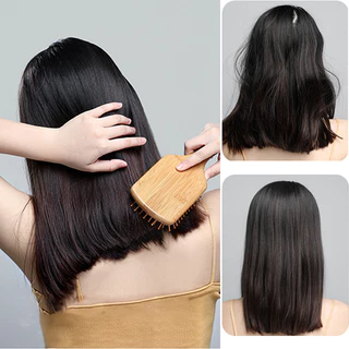 CoolAstyler หวีไม้ Natural Wooden Hair Brush ไม่ทาสีไม่มีกลิ่น หวีลดผมร่วง ด้ามไม้ไผ่จับถนัดมือ แข็งแรง น้ำหนักเบา