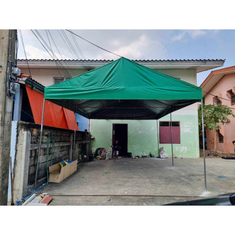 เต็นท์ประกอบ 3×5 ทรงจั่ว ผ้าUV ผ้าใบยางกันน้ำกันความร้อน