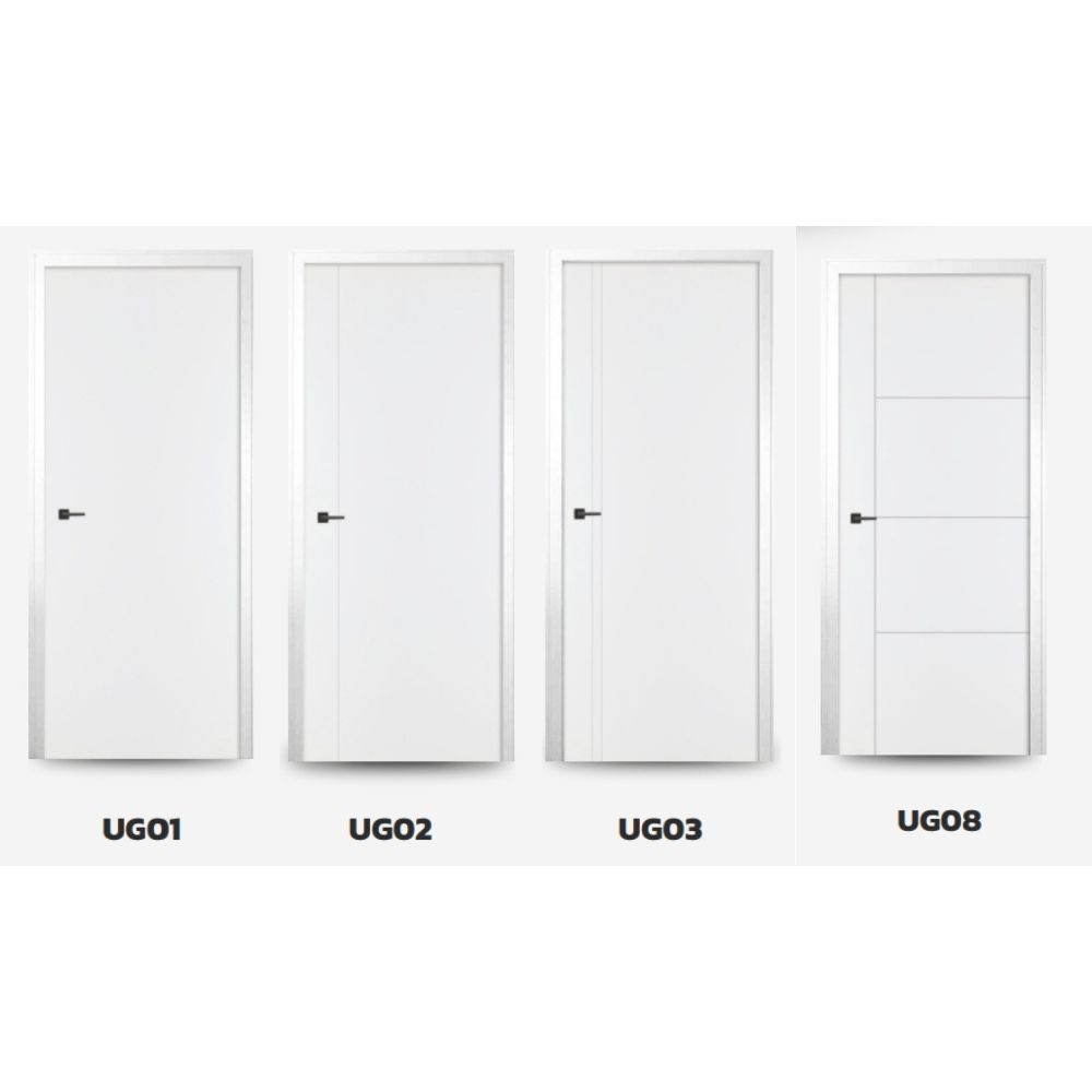 UG ประตู UPVC ประตูยูพีวีซี บานเรียบ เซาะร่อง ภายนอก ขนาด70x200 และ 80x200