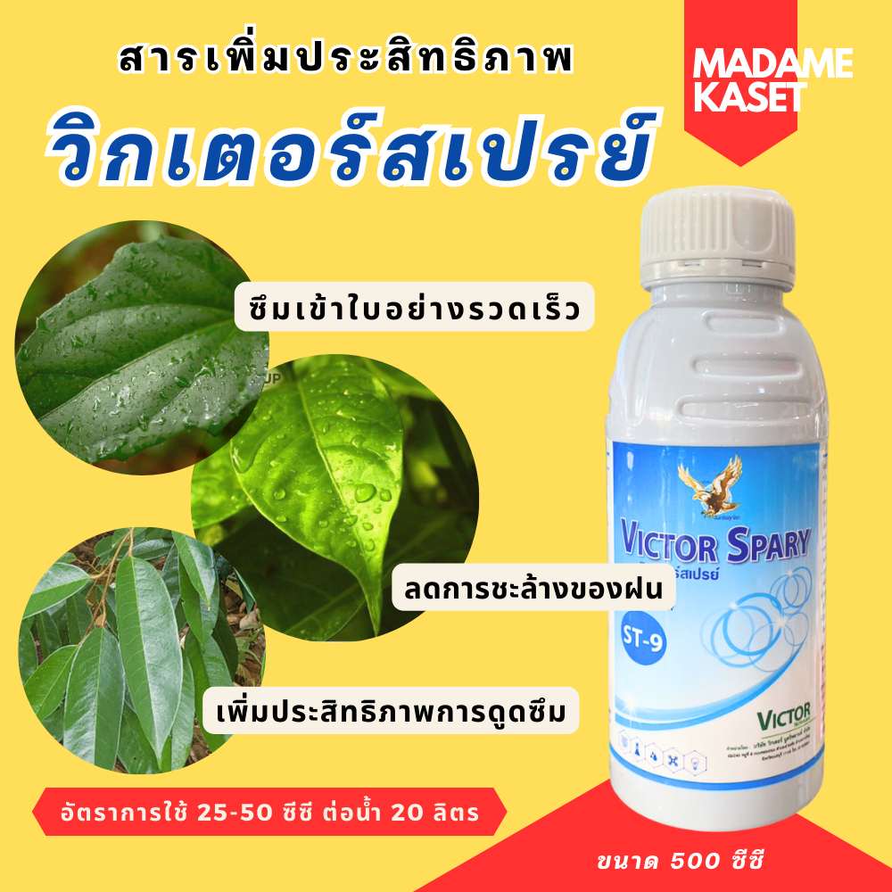 วิกเตอร์สเปรย์ 500 ซีซี จับใบเงา ซึมเข้าใบเร็ว เพิ่มประสิทธิภาพการดูดซึมได้ดี