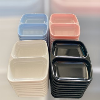 D188-3.5ถ้วยน้ำจิ้ม2ช่องFlowerware เมลามีน