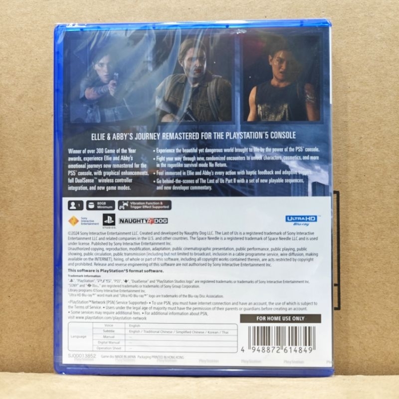 พร้อมส่ง the last of us part 2 PS5 zone 3 รองรับภาษาไทย มือหนึ่ง พร้อมส่ง