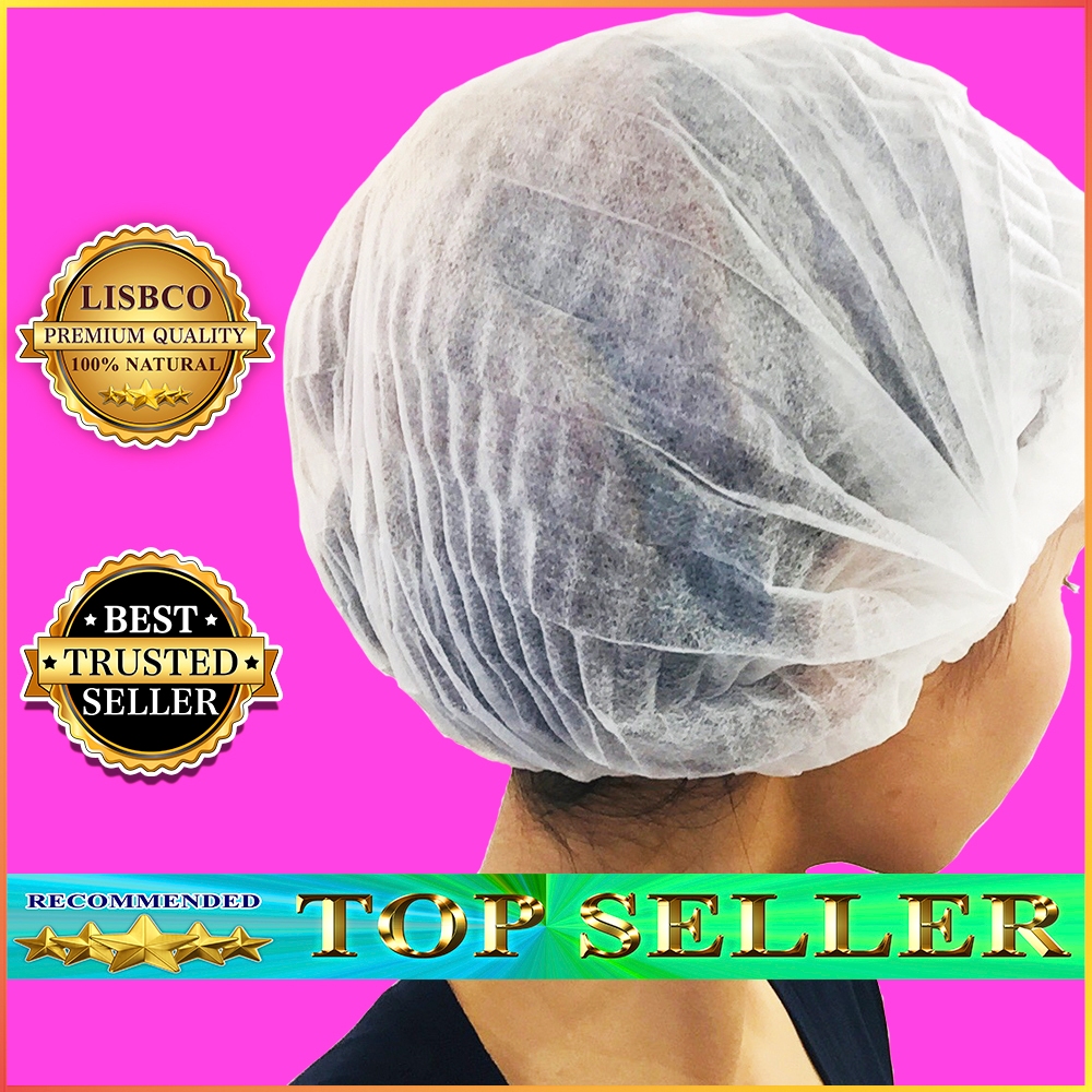หมวกคลุมผมอาบน้ำ 10 ชิ้น หมวกสปา หมวกตัวหนอน ใช้แล้วทิ้ง Shower Cap 10 pcs หมวกอนามัย หมวกกระดาษ