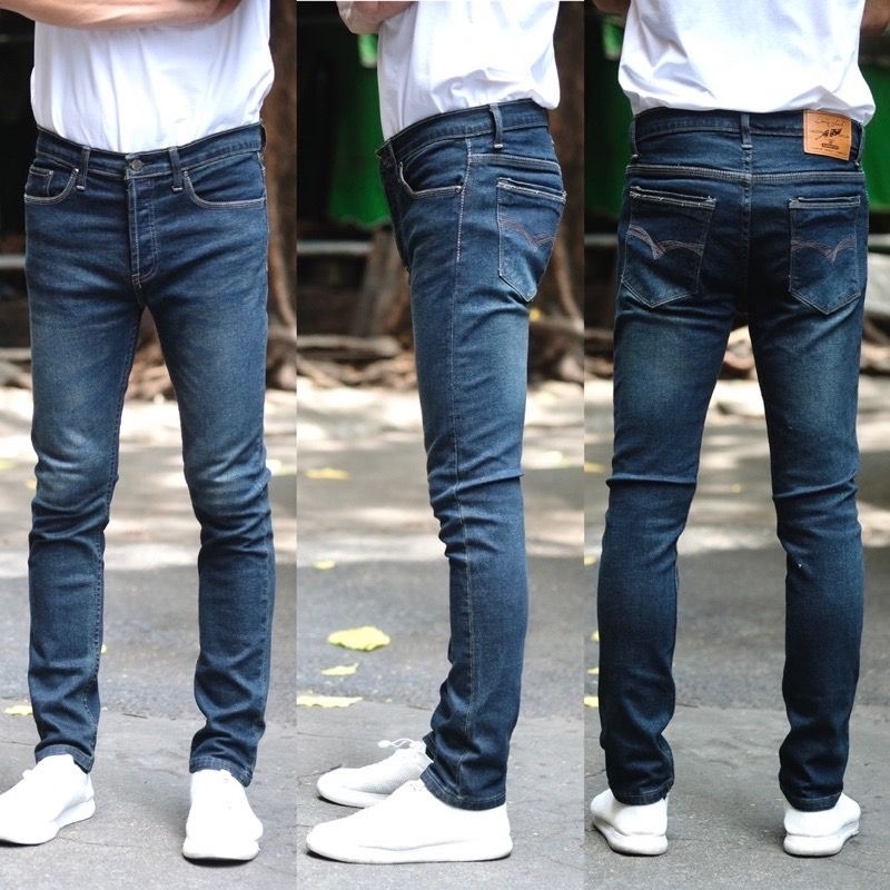 PANTS DE ART กางเกงยีนส์ชาย ทรงเดฟ สีบลูยีนส์ฟอกเข้ม มีไซส์ 28-36 สินค้าพร้อมส่ง มีชำระเงินปลายทางค่ะ