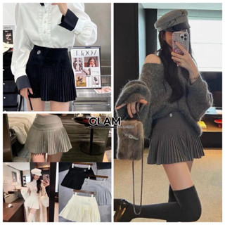 กระโปรงทรงเทนนิส จีบรอบตัว เอวสูงผ้านิ่มหนา #6162