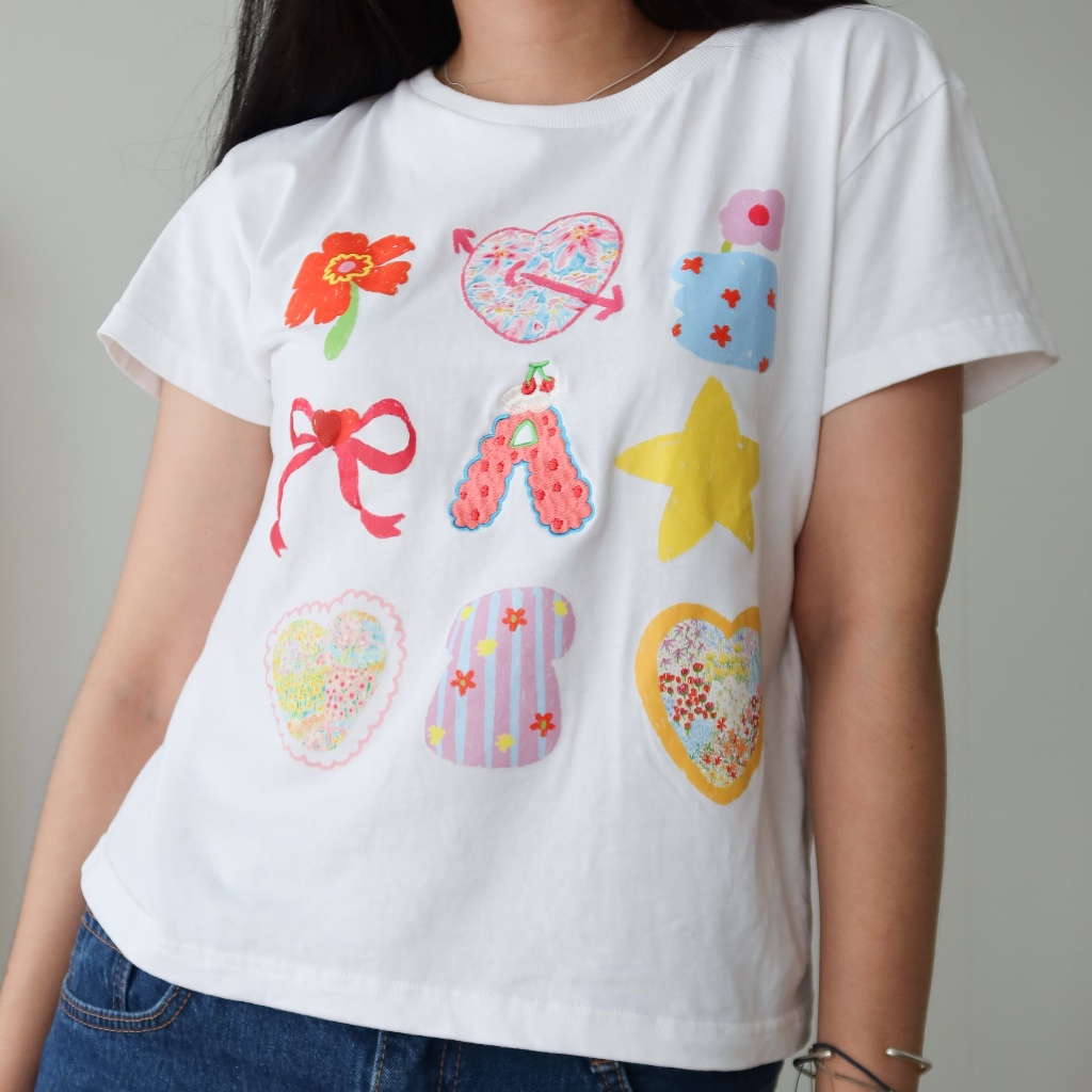 amuse stuff-baby tee amuse heart เสื้อสกรีนลาย+ปัก