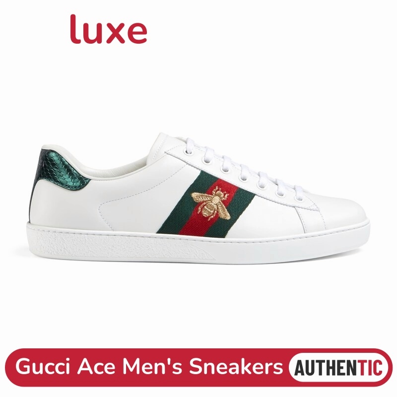 กุชชี่ Gucci Ace Men's Sneakers &amp; Women's Sneakers รองเท้าผ้าใบผู้ชาย รองเท้าผ้าใบผู้หญิง